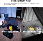 VSTARCAM 2K Dual Camera Indoor Security Cameras, Pet Camera Indoor, Pet/Elderly/Baby Monitor, Color Night Vision, 360° Pan Tilt, Motion Detection, 2-Way Talk, 2.4G WiFi, 24/7 SD Card Storage