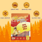 Jungle Calling Triple Flavor Rolls Dog Treats, Made with Real Chicken Duck Beef Meat, Rawhide Free Dogs Snacks,Healthy, Easily Digestible, and High Protein Treat, 10.6 oz