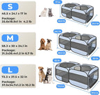 2-in-1 Pop Up Puppy Playpen, Detachable into 2 Separate Pens with Additional Doors, Assembly-Free Portable Cat Dog Crates Pet Pen Tent Kennel Kitten Enclosure Cage Indoor Outdoor Foldable Condo(L)