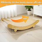 Multi-Functional Wooden Cat Scratcher Bed for Small Pets & Cats, Durable Sisal Post with Cozy Napping Lounge, Indoor Furniture Protector