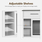 Lovupet Wooden Dog Crate Furniture, Pet House End Table with Large Drawers, Pet Crate for Small/Medium Dogs 1858 (White and Grey)