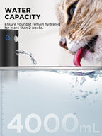 Cordless Cat Water Fountain, Battery Operated, 4L/135fl oz Stainless Steel Pet Water Fountain for Cats Dogs with Motion Sensor, Ultra Quiet Cat Drinking Fountain with 6 Filters (YPD-C004S)