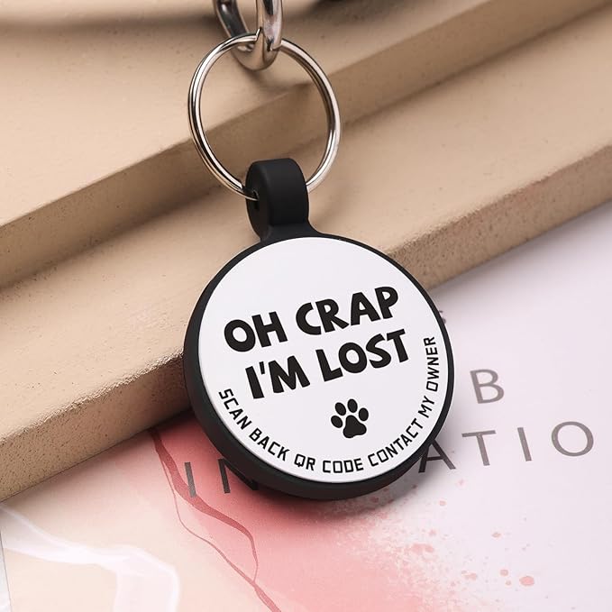 MYLUCKYTAG Silent Silicone QR Code Dog Tags - Scan QR for Instant Pet Location Alert Email