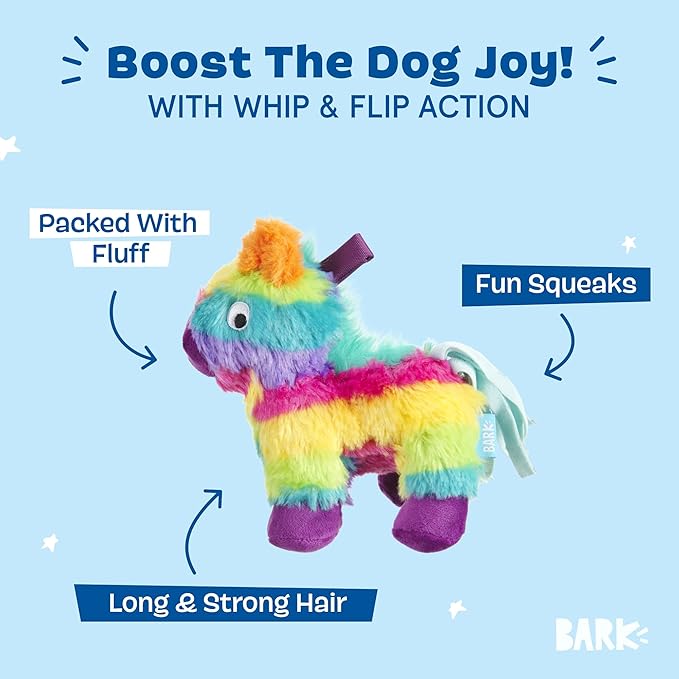 Barkbox Full O’ Fluff Piñata Plush Dog Toy – Squeaky and Crinkle Plush Dog Toy Packed with Fluff for Chewers and Playful Puppies – Small Dog