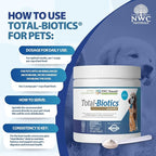 NWC Naturals Total-Biotics, Cat & Dog Probiotics for Digestive Health with Prebiotic, Unflavored Probiotic for Dogs & Cats, Supplement for Gut, Skin, Coat, Upset Stomach Relief, 365 Servings, 8 Ounces
