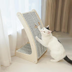PETKARAY Cat Scratcher, Sisal Cat Scratch Pad, Curved Scratching Board for Indoor Kitty, Floor Mounted Scratcher with Mouse Toy Catnip