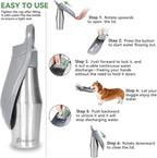 27 OZ Dog Water Bottle Portable Stainless Steel Convenient Pet Water Dispenser, Leak Proof Puppy Travel Water Bowl for Dog Outdoor Walking, Hiking, Perfect Size for All Dog Breeds, Grey