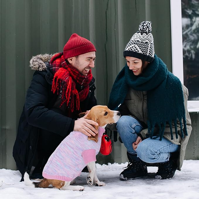 Pet Clothing,Turtleneck Dog Sweater,Sweaters for Dogs Boys and Girls,Pullover Dog Sweaters,Pet Knitted Clothes,Fit for Different Kinds Dogs,for Spring,Autumn and Winter(Pink S)