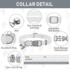 GAMUDA Small Pet Harness Collar and Leash Set, Step in No Chock No Pull Linen Fabric Soft Mesh Dog Vest Harnesses Reflective for Dogs Puppy Cats Kitten Rabbit (White, M)