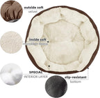 Asvin Medium Dog Bed for Medium Dogs, Cat Beds for Indoor Cats, Pet Bed for Puppy and Kitty, Extra Soft & Machine Washable with Anti-Slip & Water-Resistant Oxford Bottom, Brown, 25 inches