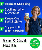 BARK&SPARK Advanced Omega-3 Collagen for Dogs - 180 Fish & Salmon Oil Treats for Dog Shedding, Skin Allergy Chews, Itch Relief, Hot Spots Treatment - Jointm Skin & Coat Supplement, EPA&DHA Fatty Acids