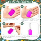 Yinkin 200 Pcs Personalized Military Dog Tags Set Including 100 Pcs Aluminum Blank Dog Tags for Engraving 100 Ball Steel Chain Rectangle Metal Blank Stamping Label for DIY Craft(Purple)