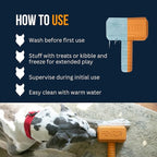 Fenrir Hammer Dog Chew Toy Strong Rubber Stuffable Enrichment Toy for Chewers (Blue, Medium)