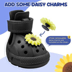 Lukovee Dog Shoes for Hot Pavement - Breathable Non Slip Dog Sandals with Reflective Stripes, Easy ON & Off, Easy-Clean Summer Outdoor Pet Boots for Small Medium Large Dogs (Black, Size 6)