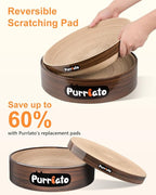 Cat Scratcher, Cardboard Cat Scratchers for Indoor Cats, Large Cat Scratching Board, Round Bowl Cat Scratch Pad Bed (Walnut)