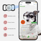 QR Code Dog Tag with NFC, Personalized Pet ID Tag, Silent Silicone Dog ID Tag, Modifiable Pet Online Profile, Multiple Emergency Contact, Scan QR Code Send GPS Location Email (Small, Red)