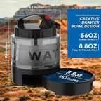 lesotc Portable Dog Water Bottle, 56oz Large Travel Water Bowl Dispenser for Dogs Camping Beach Walking Essentials, Big Pet Bottles Hiking Traveling Park Car Trips Accessories for On The Go, BPA Free