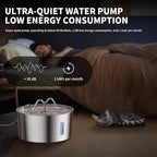 7L/1.85Gal/237oz Stainless Steel Cat Water Fountain, Automatic Pet Fountain Large Dog Water Dispenser with Filters & Dual Function Drinking for Multiple Pets Indoor