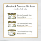 CHÉRIE Complete & Balanced Diet Series Wet Cat Food in Gravy Chicken Variety Pack, Chicken with Natural Vegetables for Skin, Joint, Stomach, Urinary Tract Health, Grain-Free, 24 Pack, 2.8 oz. Can