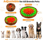 PETCARE Snuffle Mat for Dogs Adjustable Slow Feeder Bowl Interactive Enrichment Puzzle Toys for Small Medium Large Breed Dogs Cats Puppy Sniff Foraging Mats Mental Stimulation Treat Game, 19*19 inch