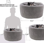Winsterch Large Cat Bed - Soft, Enclosed & Washable cat Cave Bed for Indoor/Outdoor Cats & Kittens with Anti-Slip Bottom,Calming, Covered Cave Bed (Gray,16.5 x 16.5 x 7.48 in)