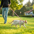 PAWCHIE Cat Harness with Leash and Collar Set - Escape Proof Adjustable H-shped Cat Harness with Star and Moon Pattern Glow in The Dark for Kitty Outdoor Walking