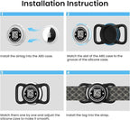 Waterproof AirTag Dog Collar Holder for Apple Tracker QR Code Case Rose Red