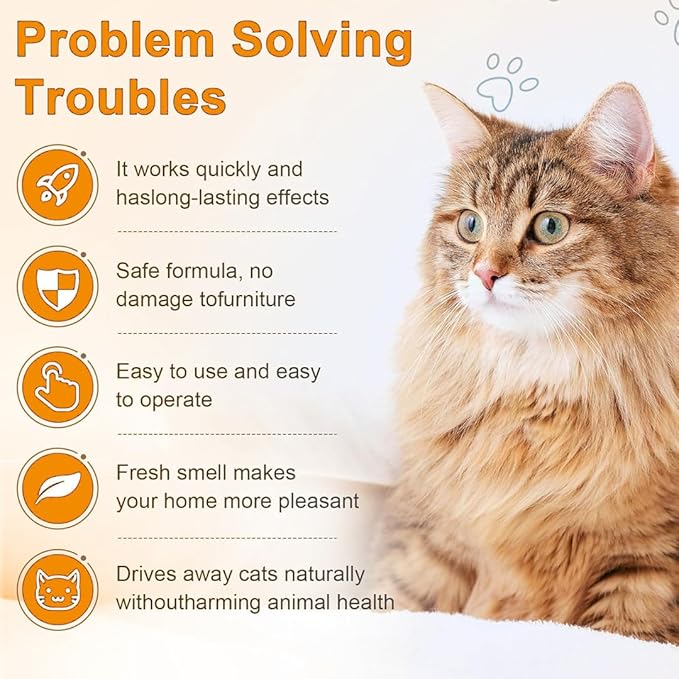 Cat Deterrent Spray - Indoor Effective Cat Deterrent to Keep Cats Away, Stop Cat Urination and Scratching - Training Aid for Furniture, Sofas, Rugs, Curtains (2)