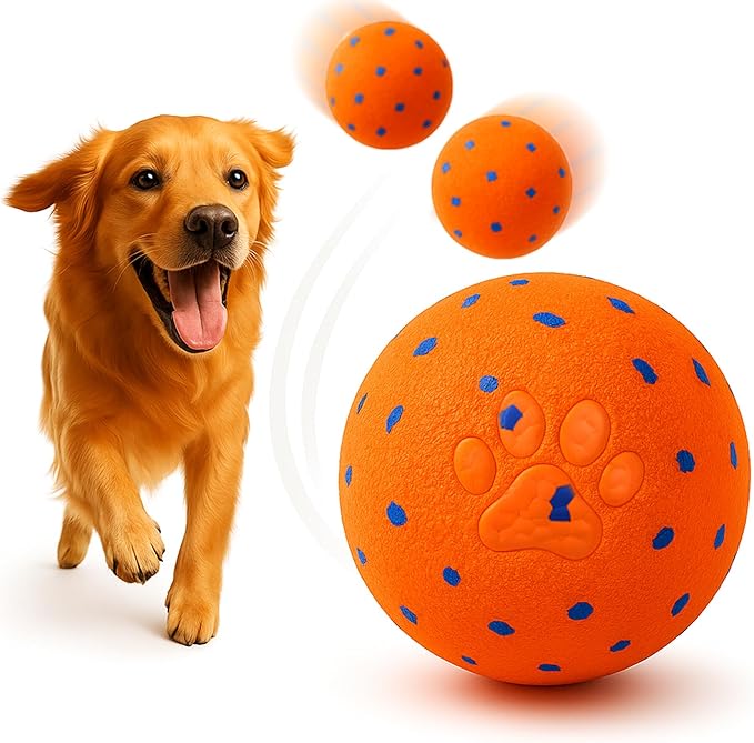 2025 Upgraded Version of Smart Interactive Dog Toy, Made of Safer and Stronger E-TPU Material, with Built-in Anti-mistouch Switch, Suitable for All Dogs to Keep Them Busy (Orange, Large)
