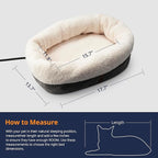 Heated Cat Bed with Auto Shut Off Timer, 17.7" x 13.7" Adjustable Temperature Indoor Pet Heating Cushion Bed for Kittens, Cats, Puppies and Small Dogs, Gray