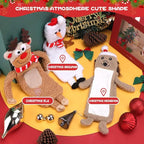 SCENEREAL Stuffless Christmas Squeaky Dog Toys for Small Medium Large Dogs, Plush Tough Pet Chew Toy, Durable No Stuffed Puppy Teething Toys for Boredom and Stimulating (Elk & Hedgehog & Snowman)