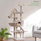 Cat Tree, Multi-Level Cat Tower for Indoor Cats, Cat Condo with Cat Scratching Post and Board, Cat Hammock, Muchroom GCT011MU
