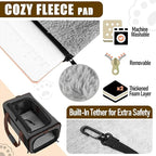 Small Dog Carrier Cage Soft Chihuahua/Softshell Big Cat Carrier Maine Coon/Pet Taxi Carrying Bag Over 25lbs / Top Loader Travel Kennel Brown