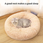 Cat Beds for Indoor Cats,20 Inch Dog Bed for Small Melium Large Dogs, Washable-Round Pet Bed for Puppy and Kitten with Slip-Resistant Bottom