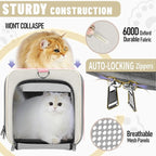 Pet Carrier for Large Cat 20 lbs+ / Soft Sided Small Dog 12 Pounds Travel Crate Top Load/Collapsible Kitty Carry Bag Big Kitten Mesh/Sturdy Animal Transport cage Kennel Long Trips Beige