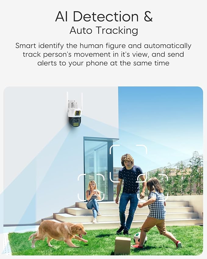 VSTARCAM 3MP+3MP Outdoor Security Camera, 2K Dual Camera, 360° Pan & Tilt, Custom Alarm Sound, Full Color Night Vision, 2-Way Audio, 2.4GHz WiFi, PIR Motion Sensor,Real Time Notifications