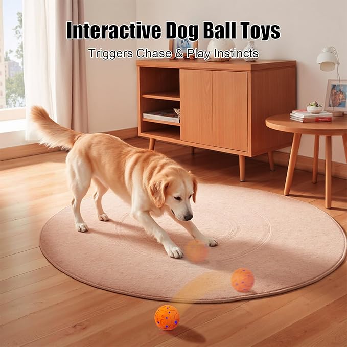 Interactive Dog Ball, Smart Dog Toy for Medium and Large Dogs, Automatic Moving, Rotating & Bouncing, E-TPU Material, IP54 Waterproof, Motion-Activated Dog Stimulation Toy to Keep Them Busy