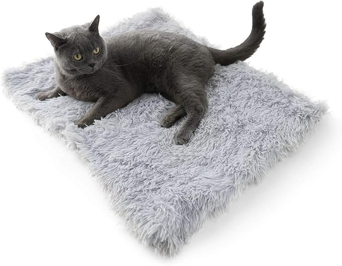 Furry Pet Bed/Mat (Convertible) - Grey