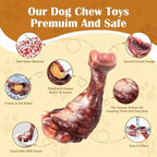 Dog Chew Toys for Aggressive Chewers: 2 Pack Indestructible &ToughToys for Aggressive Chewers-Dog Bones Nylon Toys for Small, Medium, Large Breeds-Super Chewer Toys to Keep Them Busy
