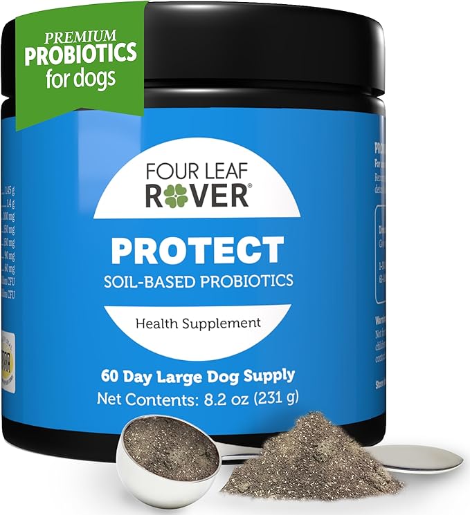 Protect - Probiotics for Dogs - Veterinarian Formulated - with Natural Prebiotics and Antioxidants - Detoxification & Gut Health - 60 Day Large Dog Supply