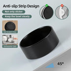 Ceramic Raised Dog Bowl Set, Elevated Dog Bowl with Stand, Food and Water Bowl for Medium Breed Dogs, Weighted Dog Dishes, Pet Bowl(7.3'',41OZ, Black)