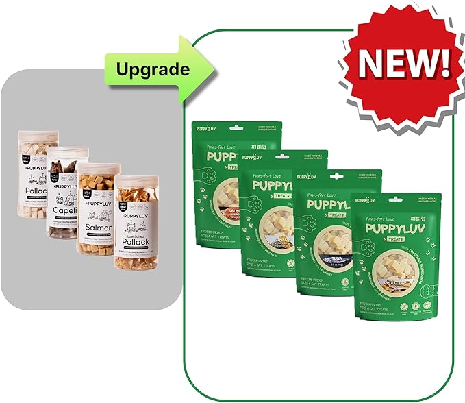 Puppyluv Capelin Treats for Dogs & Cats – Freeze-Dried Whole Fish, High Protein, Omega 3/6/9, Healthy Skin & Coat, Grain-Free, Natural Training Treats, 2.6oz