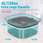 UPSKY 4L Dog Water Bowl 135oz No Spill Dog Bowl Extra Large Capacity Slow Drinking Water Feeder, Splash Proof Pet Water Dispenser Vehicle Carried Travel Water Floating Bowl for Dogs, Cats