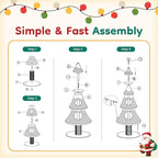 62" Christmas Tree Cat Tower for Indoor Cats, Multi-Level Wooden Cat Tree with Scratching Posts, Sisal Cat Scratcher & Cozy Cat Beds,Green