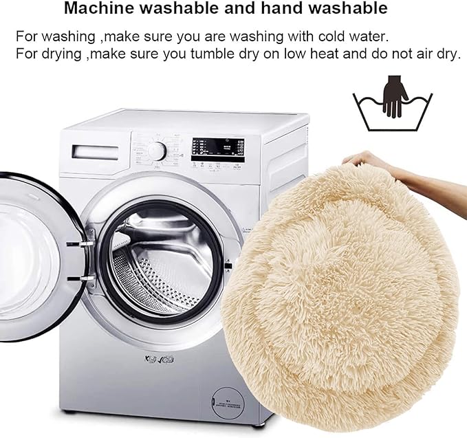 Cat Beds for Indoor Cats,20 Inch Dog Bed for Small Melium Large Dogs, Washable-Round Pet Bed for Puppy and Kitten with Slip-Resistant Bottom