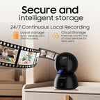 2K Security Camera Indoor, 2.4G & 5G WiFi Pet Camera for Home Security, Pet/Dog/Elder/Baby Camera with Phone App, Night Vision, Cloud/SD Card Storage, 2-Way Audio, Motion Detection, Black