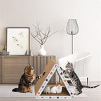 CATISM Cat Scratcher Cat Scratching Board - Foldable - Triangle, 6 Usable Sides Scratchers for Indoor Cats, Durable Recyclable Cats Cardboard Vertical(Pack of 3)