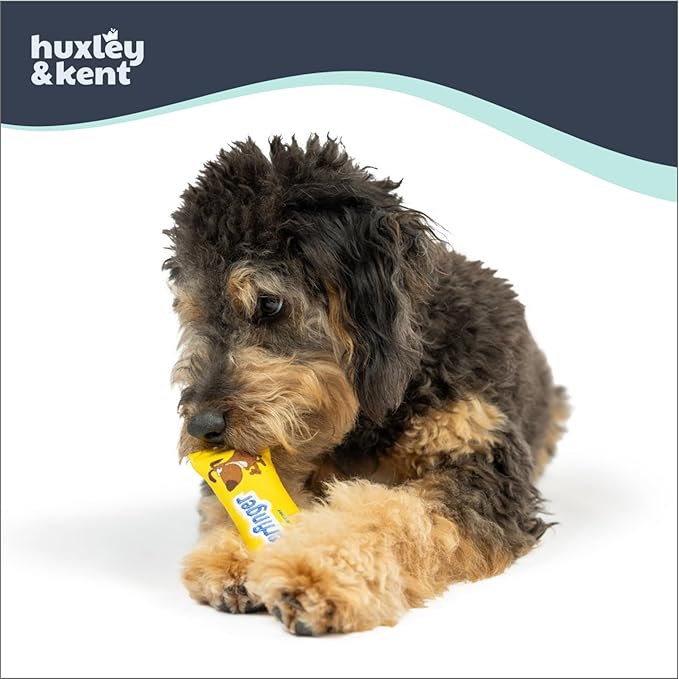 Huxley & Kent Funny Dog Toy w/Squeaker – Power Plush Squeaky Dog Toys for Small Dogs – Durable Small Stuffed Animal for Indoor Play & Fetch - Tiny Tuff Mutterfinger