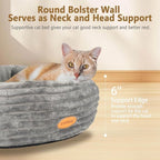 Cat Bed, Cat Bed for Indoor Cats, 20’’ Donut Cat Bed for Cats and Small Dogs, Washable Round Pet Bed, Indoor Use