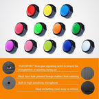 12 Color Pet Communication Buttons, Dog Buttons with 3-Mode Switch (Play/Off/Record), Talking Recordable Buttons, Includes 45 Training Stickers & Batteries for Effective Training